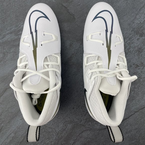 Nike Football Cleats Size 10.5 Mens Alpha Menace Pro 3 White Black For Agility - Picture 9 of 12